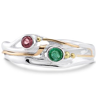 Banyan Jewellery Emerald and Pink Tourmaline Ring